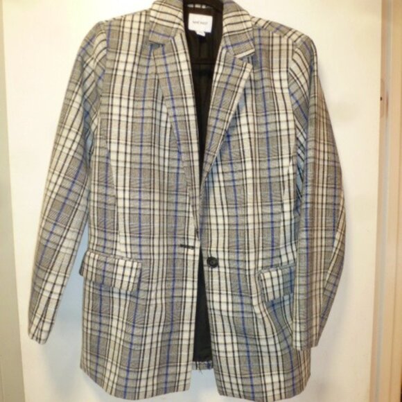 Fall 2025 Collection Women's Plaid Blazer –Tailored,  1 Button closure  Sz S - Picture 1 of 10
